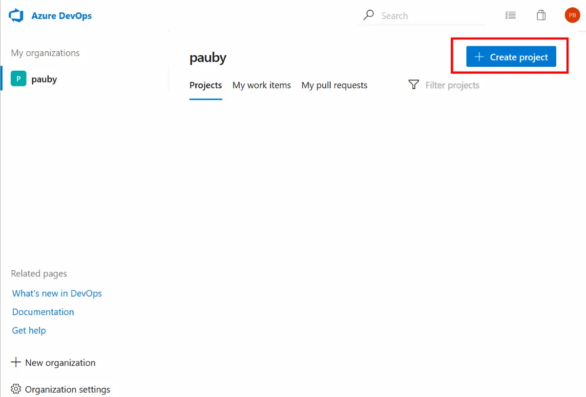 Create Azure DevOps Project