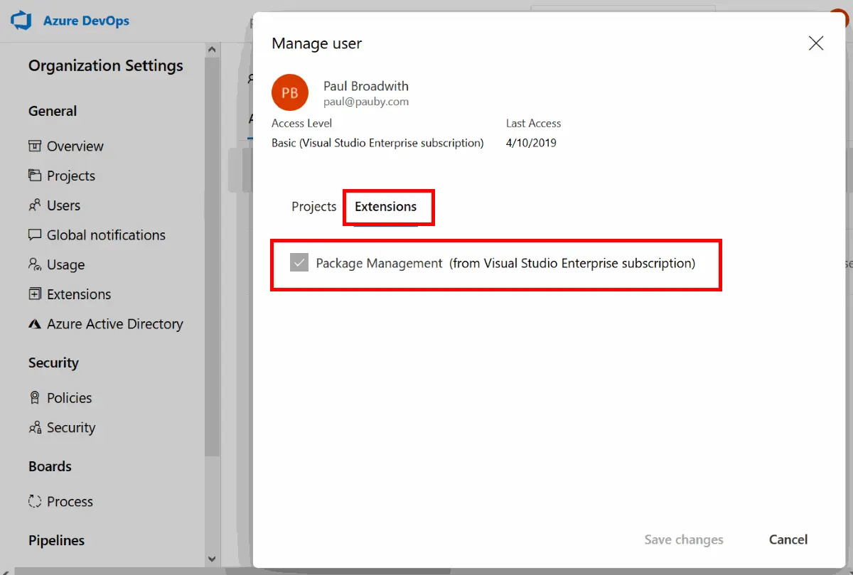 Manage Your Azure DevOps Organization User Extensions