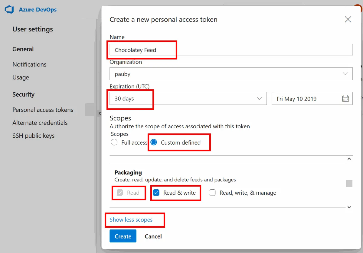 Complete Azure DevOps Personal Access Token Details