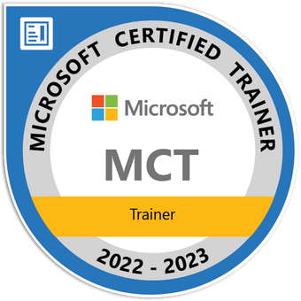 Microsoft Certified Trainer Award badge for Paul Broadwith for 2022 to 2023